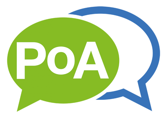 icon of two chat bubbles with the text PoA